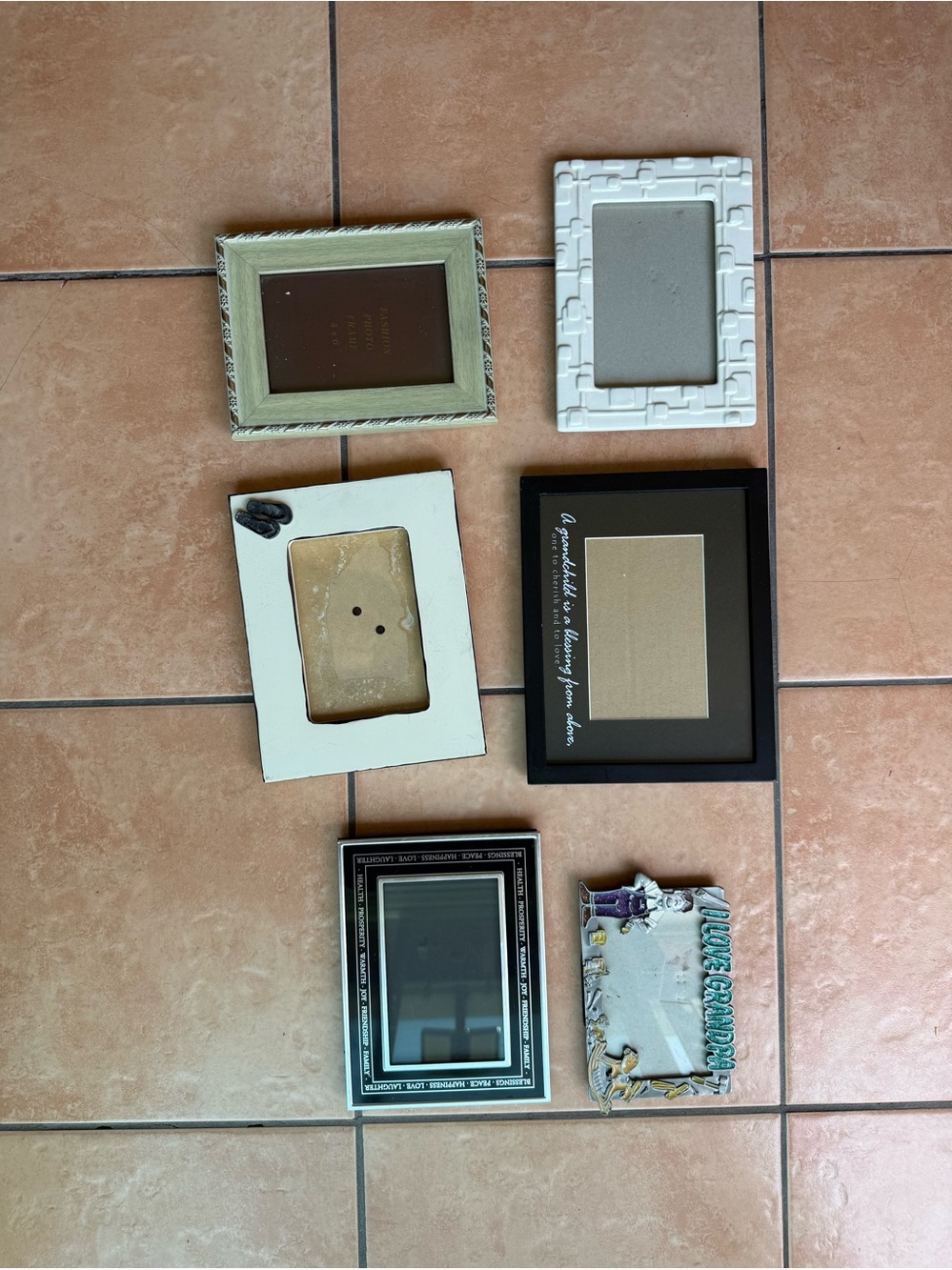 Assorted Decorative Photo Frames - White, Black, Cream & Silver Accents